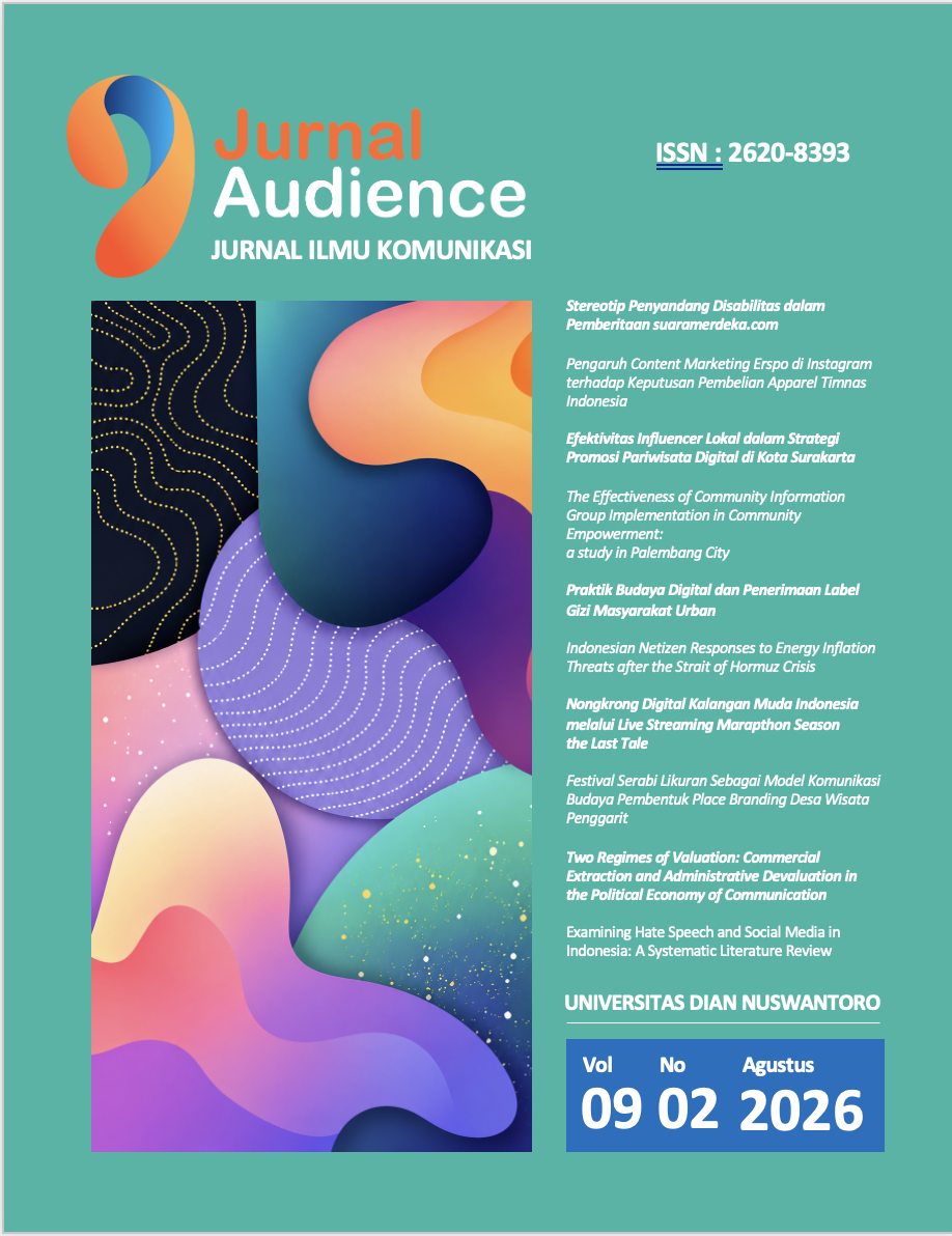 Jurnal Audience: Jurnal Ilmu Komunikasi